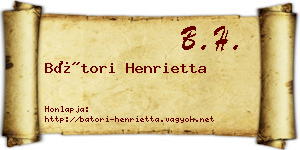 Bátori Henrietta névjegykártya