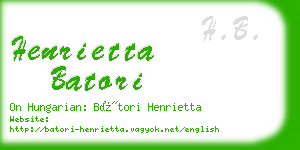 henrietta batori business card